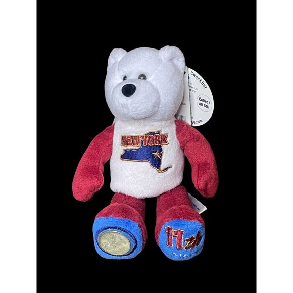2001 Limited Treasures New York State Quarter Coin Bean Bear Plush - Picture 2 of 5